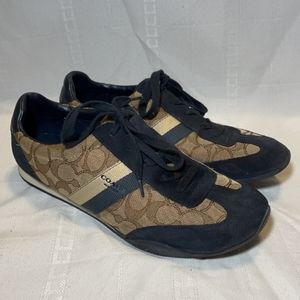 Coach Kelson Signature Logo Navy Suede Sneakers 10